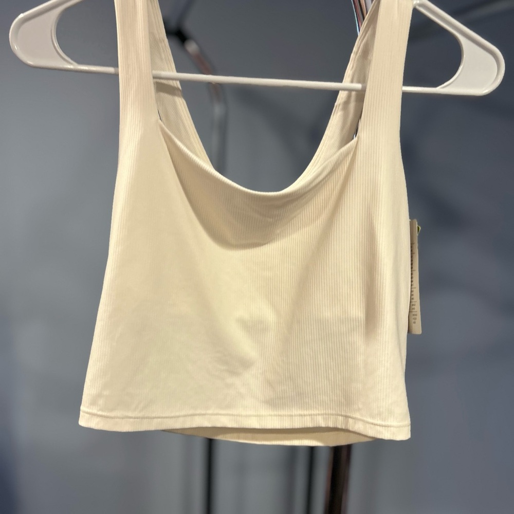 All in Motion Off-White Ribbed Sports Bra